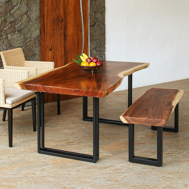 モンキーポッドウッド 一枚板ダイニングベンチ