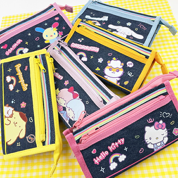 サンリオ ハローキティ デニムポーチ 胸キュンメモリーズ 平成レトロ