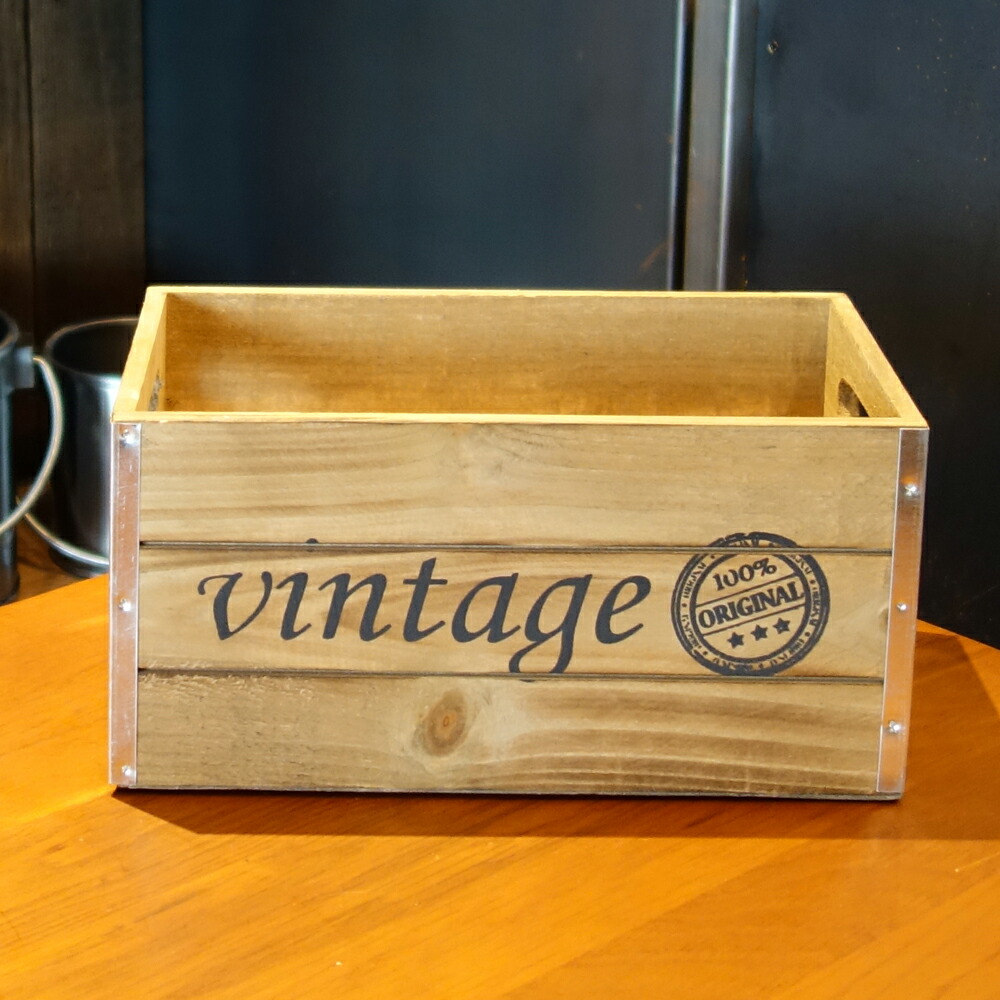 楽天市場】ヴィンテージ加工 Mサイズ 木箱 ウッドボックス USA