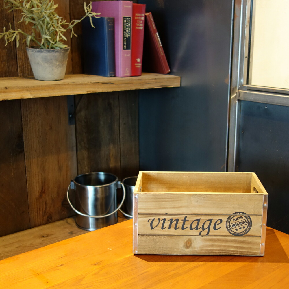 楽天市場】ヴィンテージ加工 Mサイズ 木箱 ウッドボックス USA