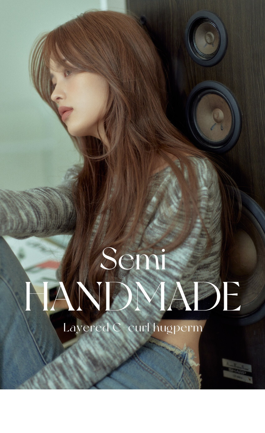 セミ手植えフルウィッグ) レイヤードCカールハグパーマ(モースト原糸)