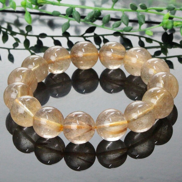 楽天市場】【高品質 一点物 大玉 15mm】ルチルクォーツ ブレスレット