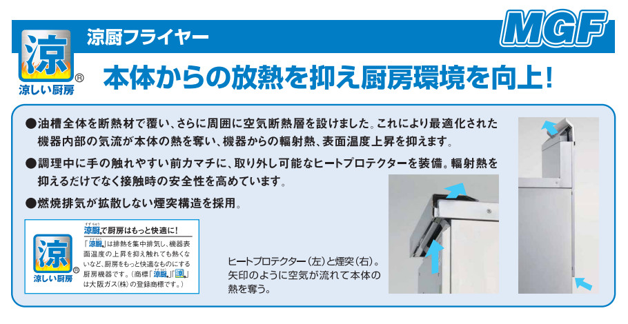 楽天市場】マルゼン 涼厨ガスフライヤー 卓上型 MGF-C12TJ W400・D500