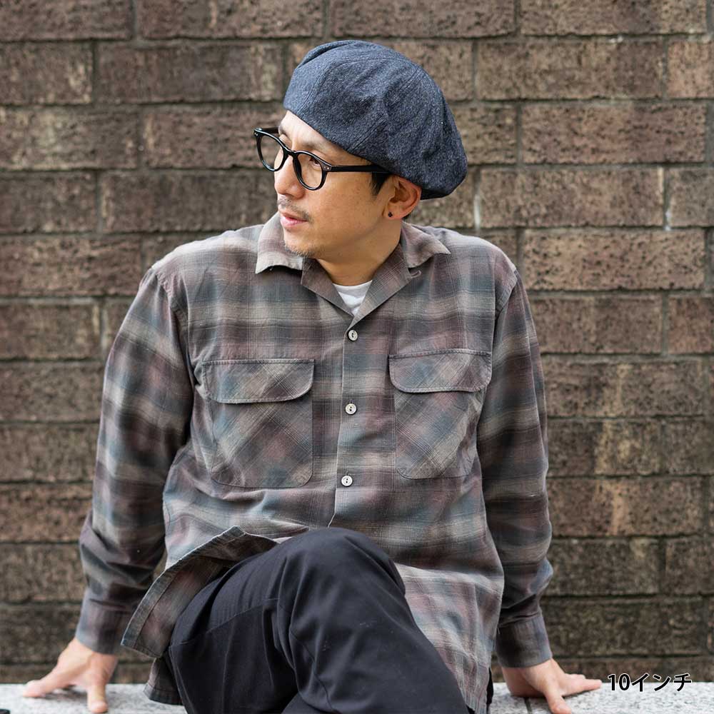 帽子通販【THE SKILLED WORKERS】ブラックシャンブレー ベレー帽