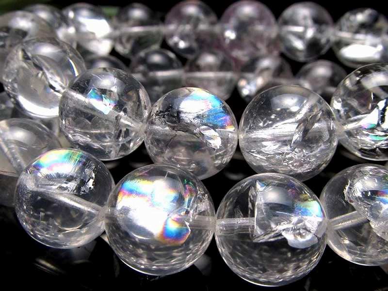 ○透明感抜群【アイリスクォーツ（虹入り水晶）ブレスレット】10mm