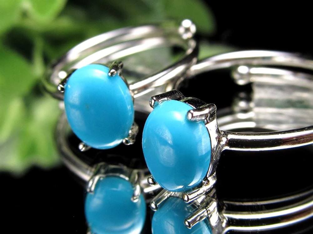 スリーピングビューティーターコイズ リング 石サイズ縦約6.5mm-7mm