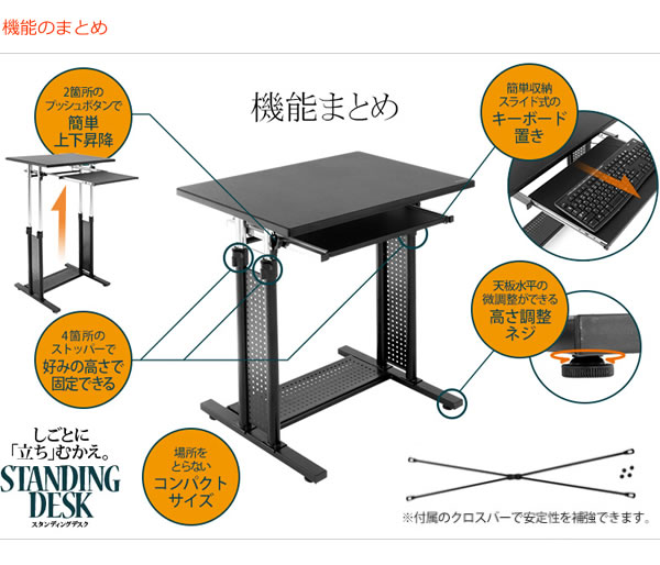 楽天市場】Bauhutte バウヒュッテ デスク 昇降式スタンディングデスク