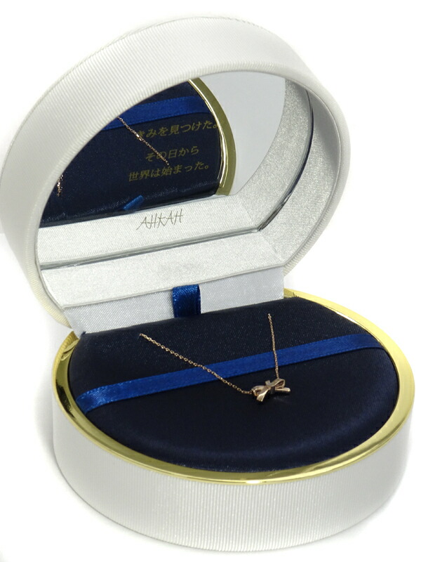 AHKAH】アーカー『K18PG プチリュバンローズ ネックレス 1Pダイヤ』1