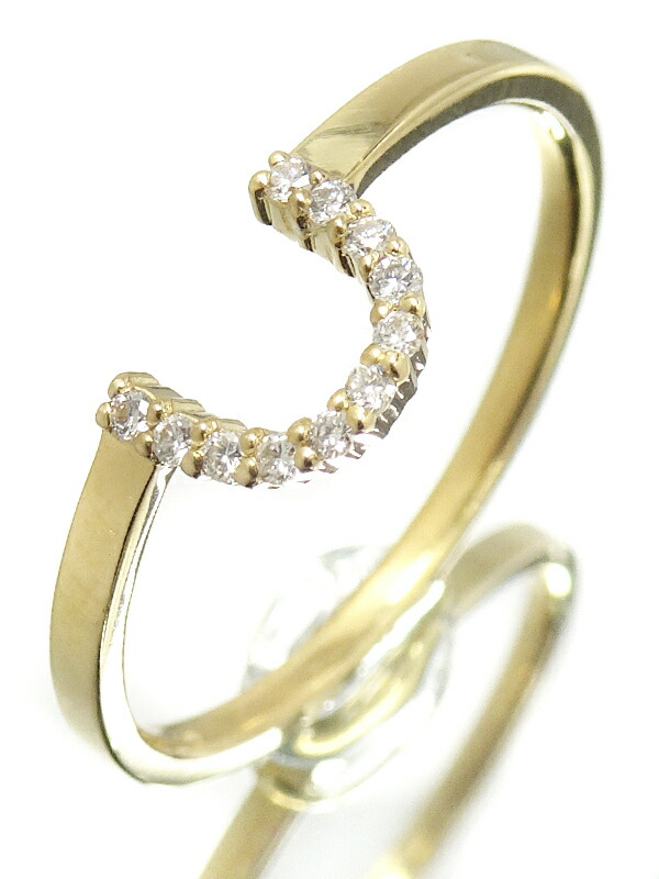 ete】【馬蹄】エテ『K18YG ホースシュー リング ダイヤモンド0.04ct