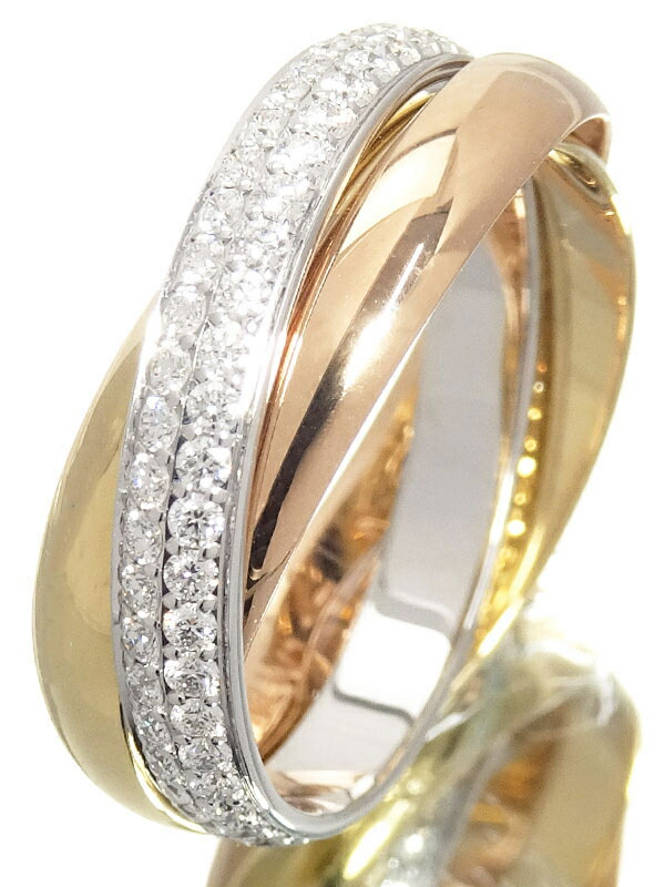 Cartier】カルティエ『K18YG/K18PG/K18WG トリニティ リング パヴェ