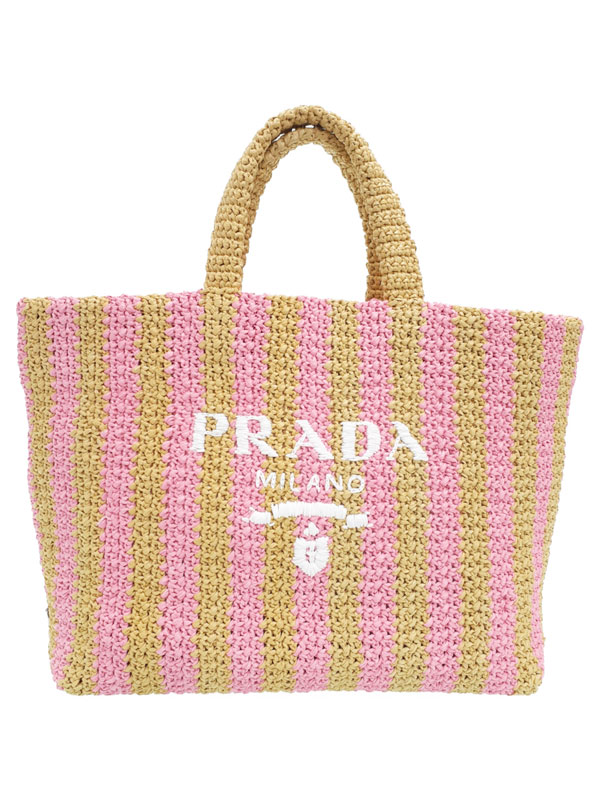PRADA】プラダ『ラフィア トートバッグ』レディース 1週間保証【中古