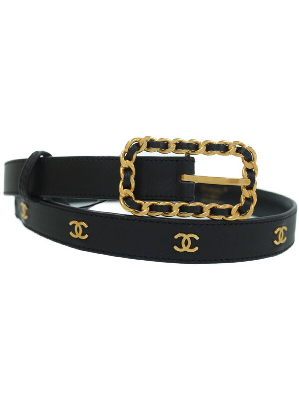 CHANEL】シャネル『ココマーク レザーベルト size 65』A02557