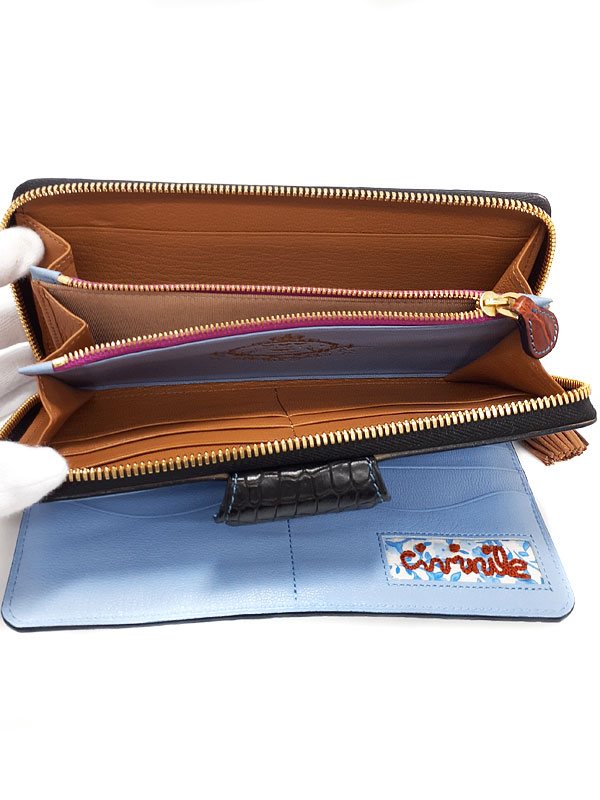 CIVINILE】チビナイル『クロコダイル ラウンドファスナー長財布