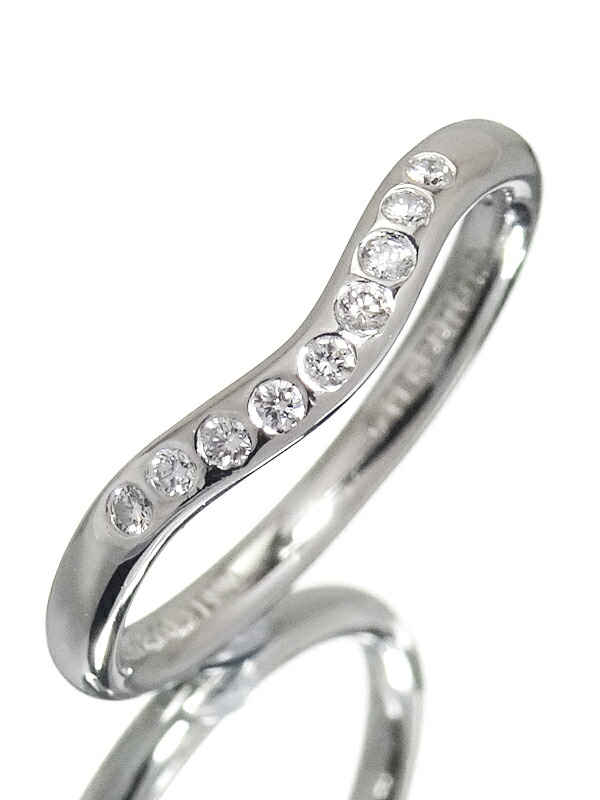 TIFFANY＆Co.】ティファニー『PT950 カーブド バンドリング 9P