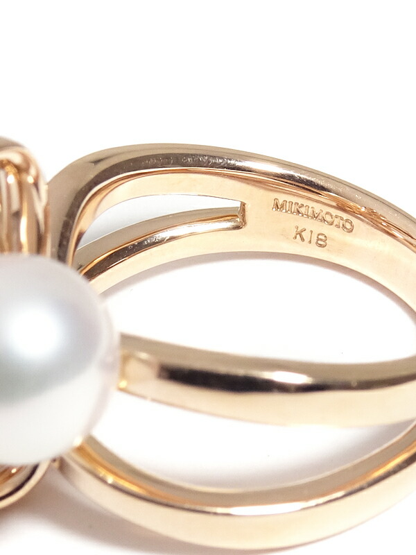 MIKIMOTO】ミキモト『K18PG ジュ ドゥ リュバン リング パール8.5mm