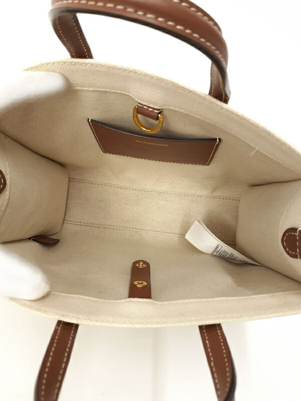 BURBERRY】バーバリー『ミニ ツートン キャンバス＆レザー