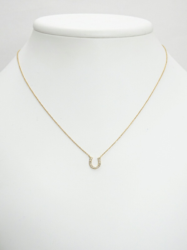 agete】アガット『K18YG ダイヤモンド0.18ct ネックレス ホースシュー