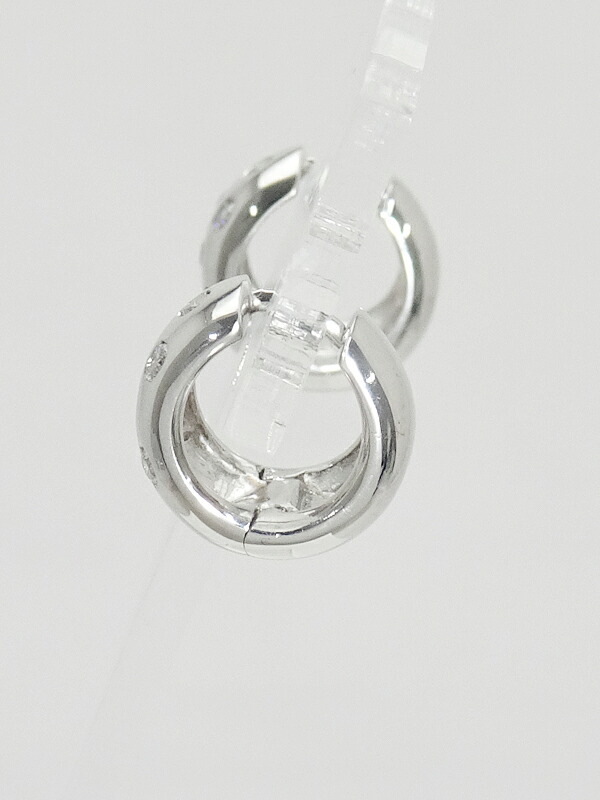 Star Jewelry】スタージュエリー『K18WG ダイヤモンド フープ ピアス