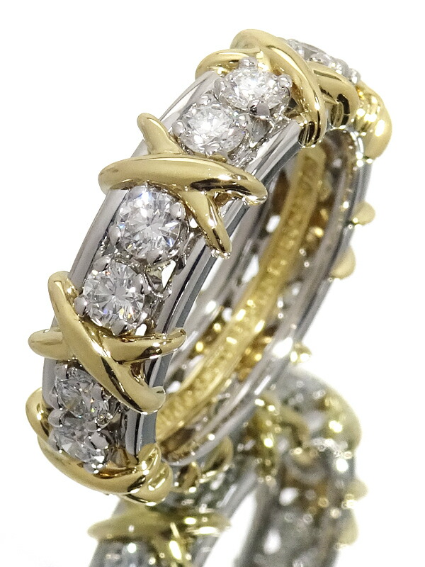 TIFFANY＆Co.】ティファニー『PT950/K18YG 16ストーン リング