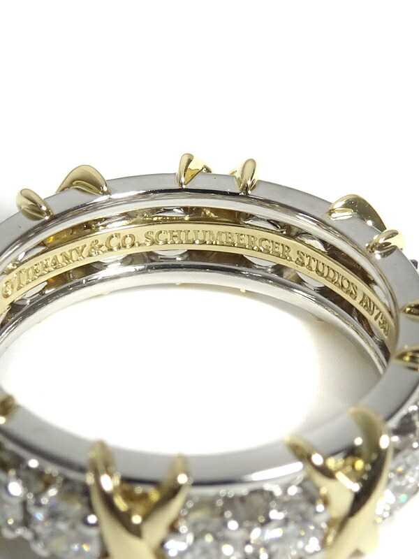 TIFFANY＆Co.】ティファニー『PT950/K18YG 16ストーン リング
