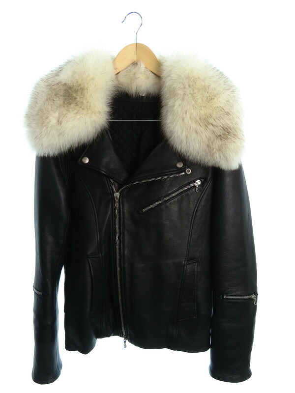 黒レザーライダースジャケットコールブラック coalblack