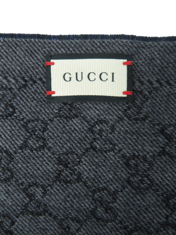 GUCCI】【イタリア製】グッチ『GG柄リバーシブルマフラー』ユニ