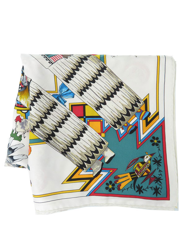 HERMES】【Kachinas】【フランス製】エルメス『カレ90 カチナ