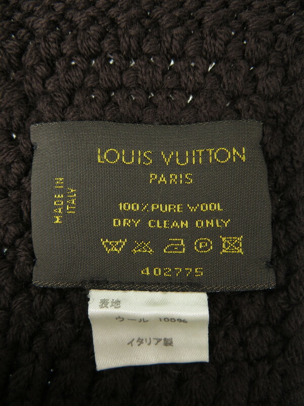 ルイ・ヴィトンルイヴィトンダミエマフラーウール100％イタリア製