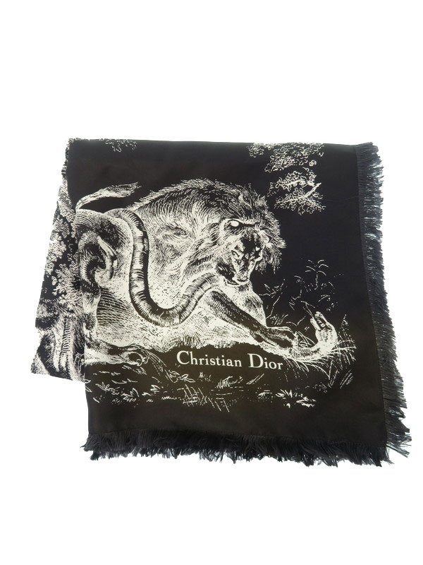 Dior】ディオール『動物柄 シルク「スカーフ』レディース 1週間保証