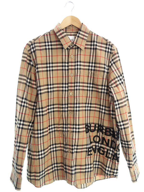 BURBERRY】バーバリー『チェック柄 長袖シャツ sizeM』8017567 メンズ