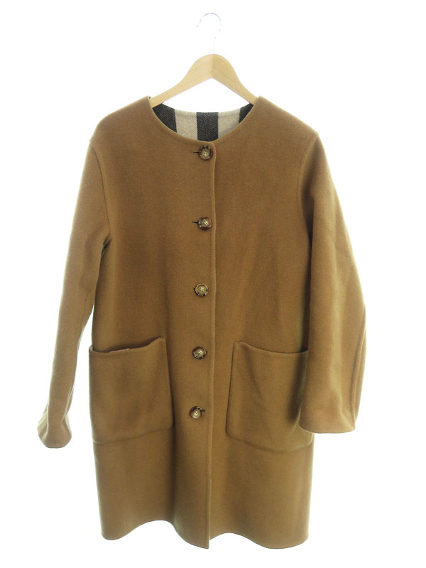 BURBERRY】バーバリー『ノーカラー リバーシブルコート size UK 8