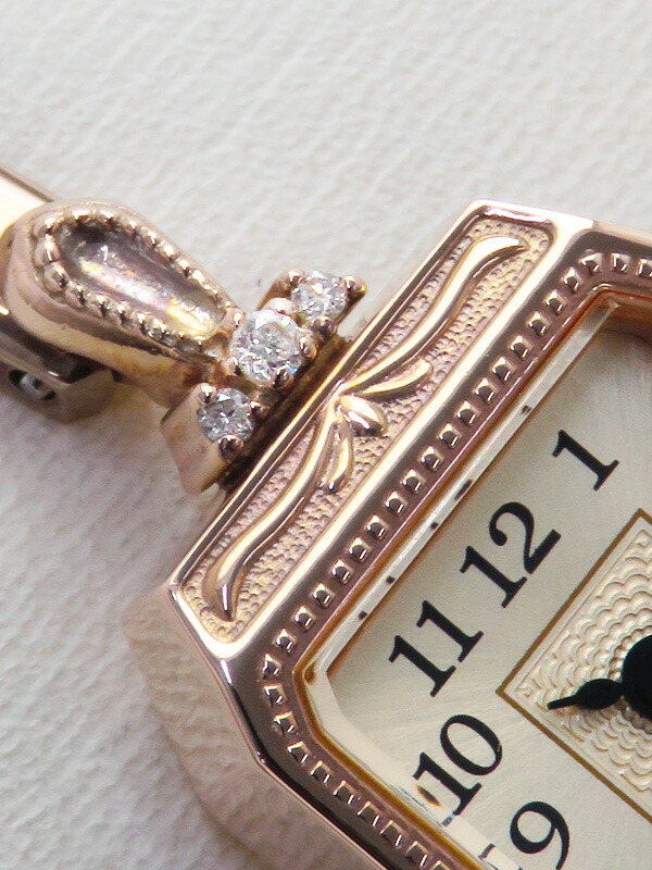 agete】アガット『クラシック スクエアフェイス ウォッチ ダイヤ