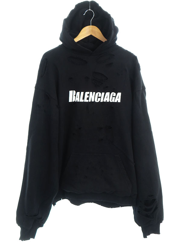 BALENCIAGA】バレンシアガ『Caps Destroyed Hoodie sizeXXS』659403