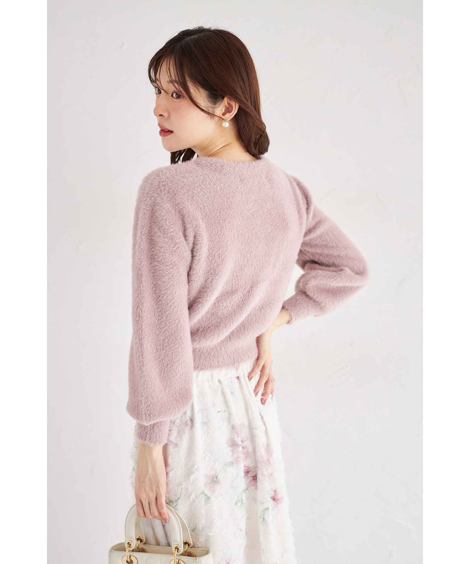 多種ビジュー釦シャギーニットカーディガン≪Shaggy and Fur Collection≫