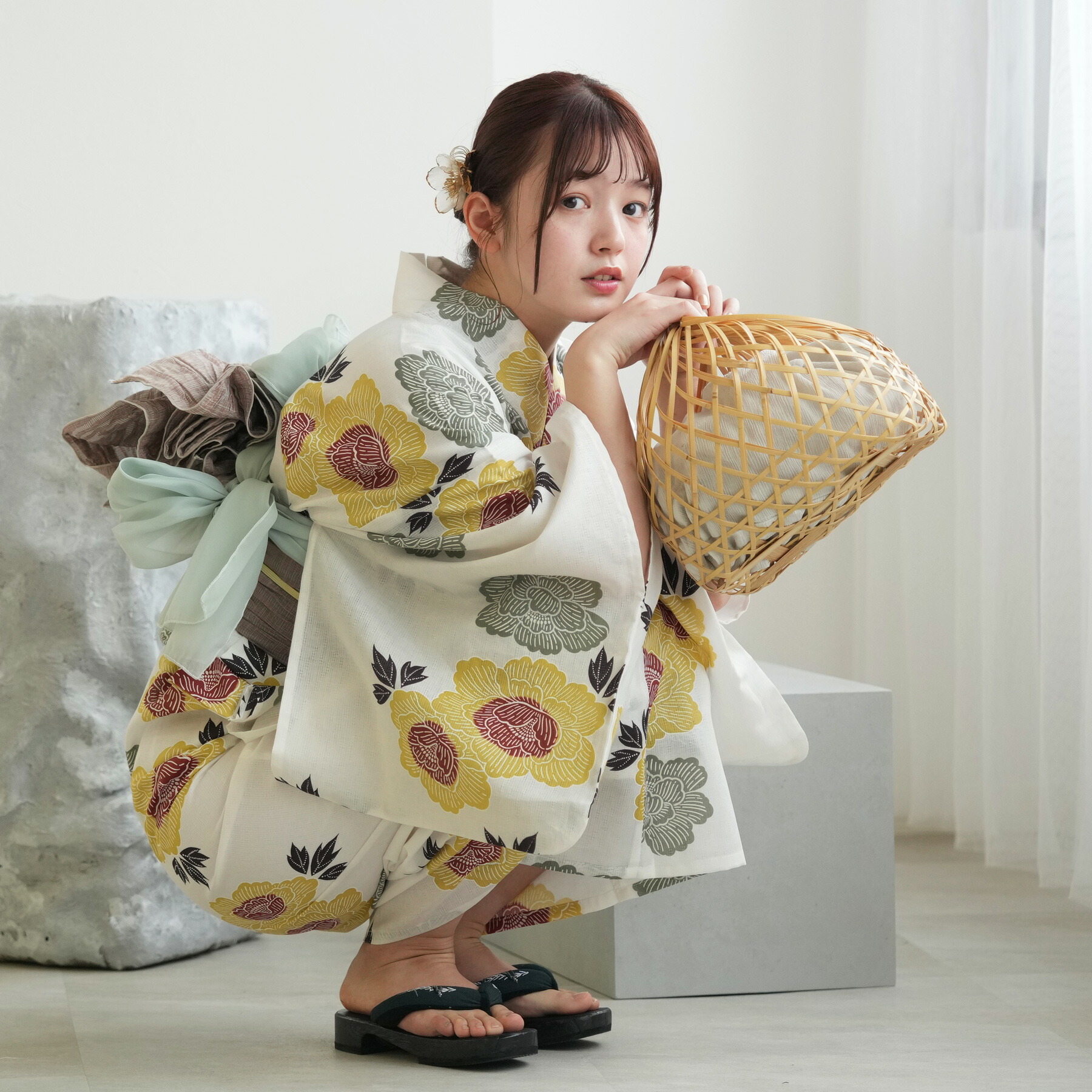 【utatane】浴衣　イエロー　レディース 楽天市場】 浴衣 > 黄色系浴衣 : utatane