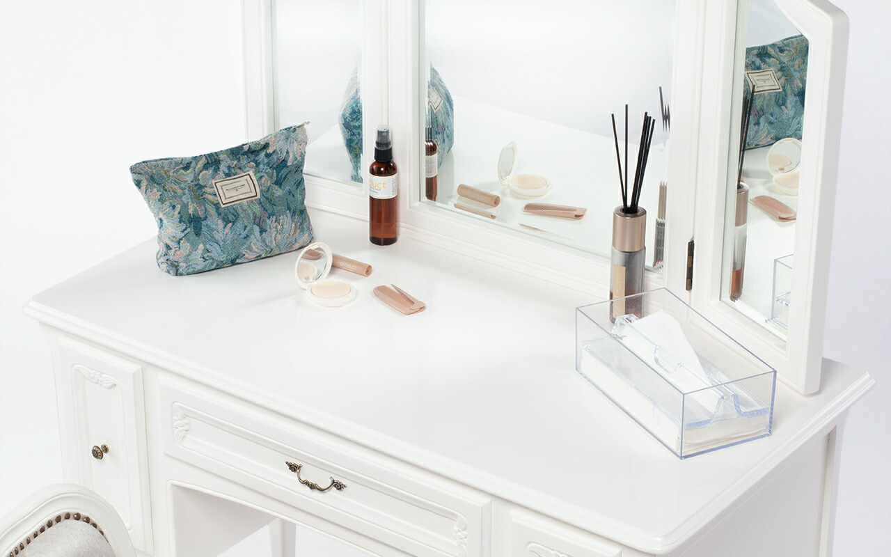 ホワイト×ブラック 三面鏡 ドレッサー 静岡県 【公式通販】