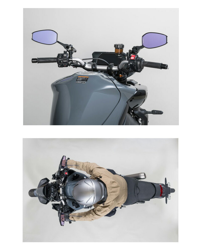 タナックス ナポレオン シャークミラー7 ブラック NA-014 バイクミラー