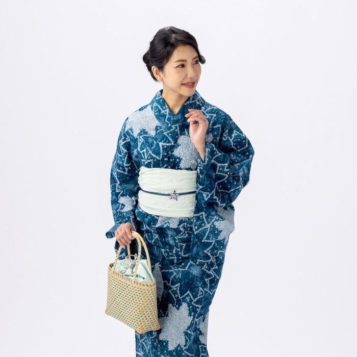 50000円均一セール】浴衣 有松絞り つゆくさの有松鳴海絞り浴衣：つゆ