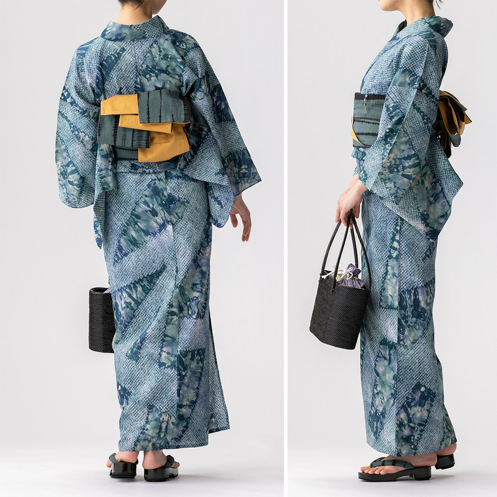 有松絞り 浴衣 夏着物 薄物 蜘蛛絞り 柳絞り 有松絞り 浴衣 夏着物