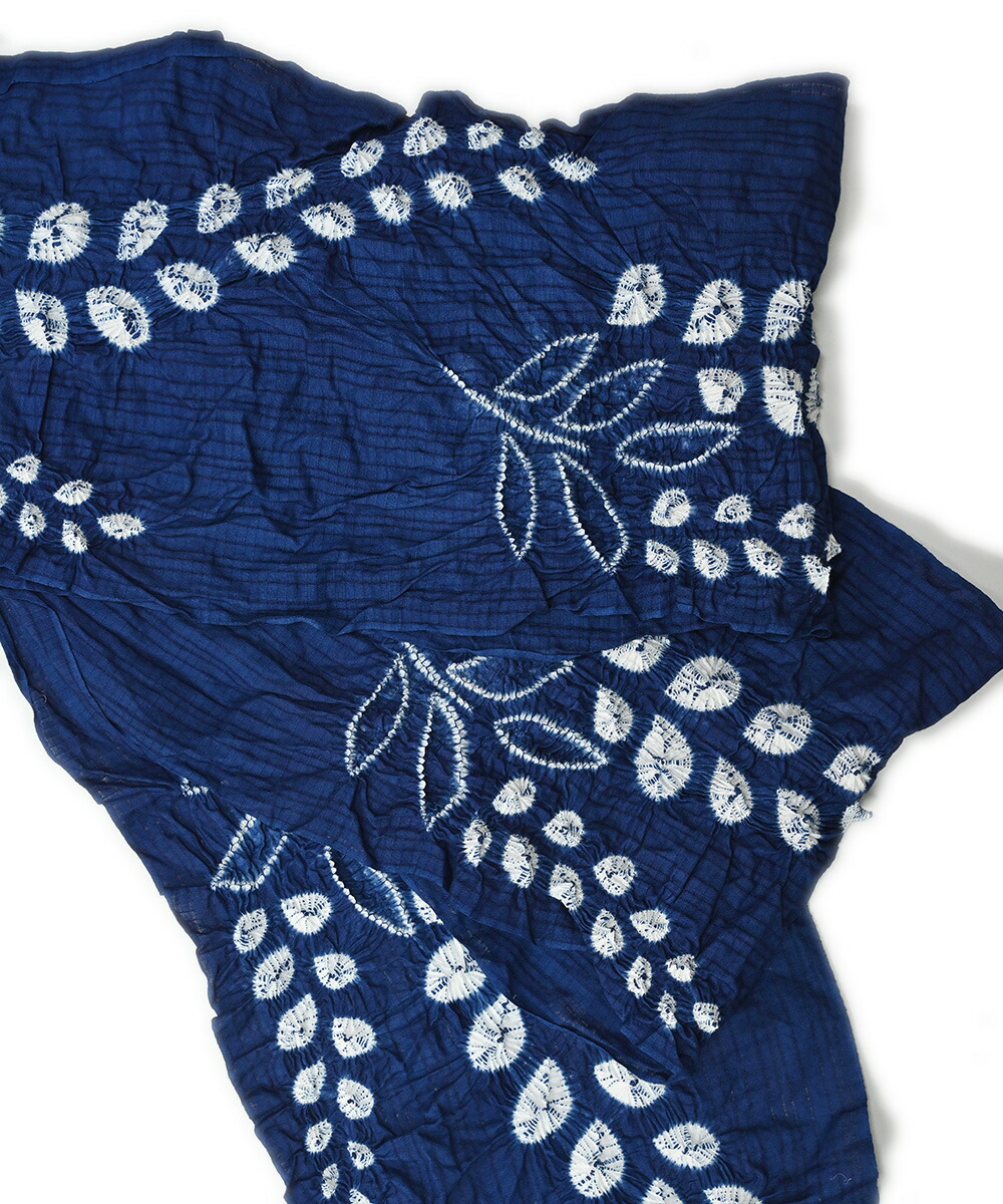 本藍染め 藍染め 浴衣 有松絞り つゆくさの有松鳴海絞り浴衣：つゆくさ