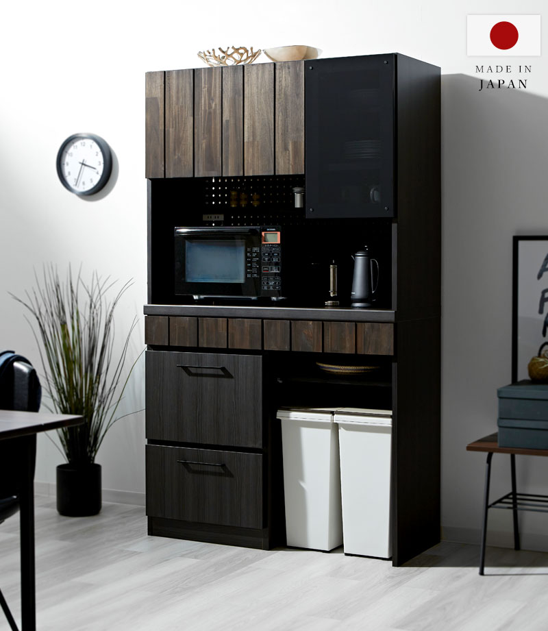 日本製 食器棚 キッチンボード 105cm 完成品 レセ 【62-100082】｜激安