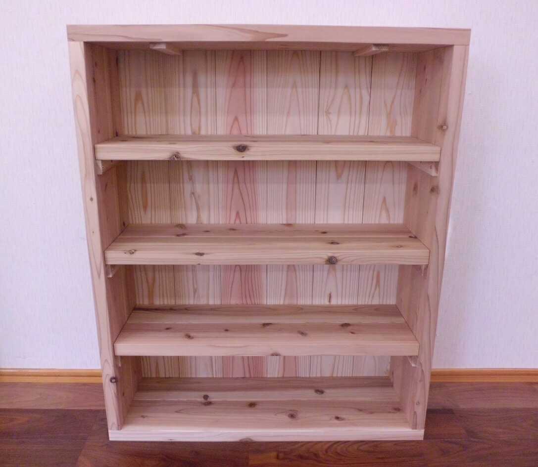 楽天市場】【 無垢杉板 本棚 】国産杉 幅750×奥行240×高さ920ミリ 背板