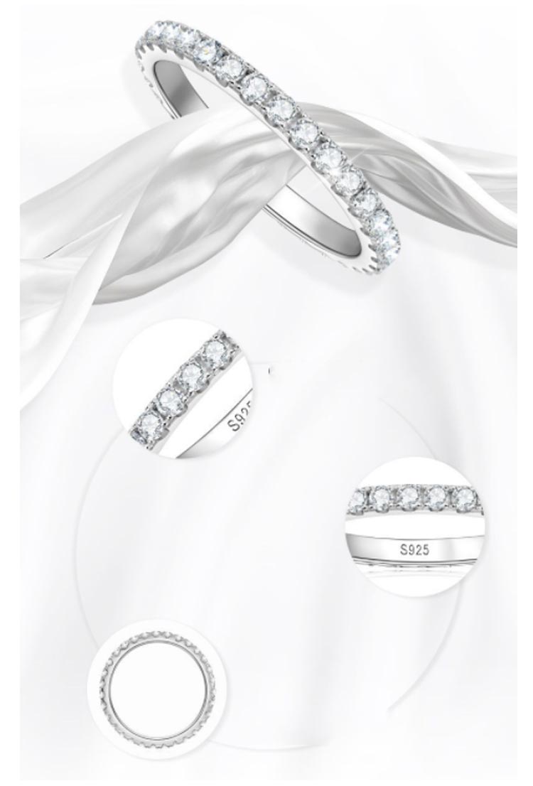 楽天市場】重ねづけ 5.5号 6号 エタニティ シルバー モアサナイト