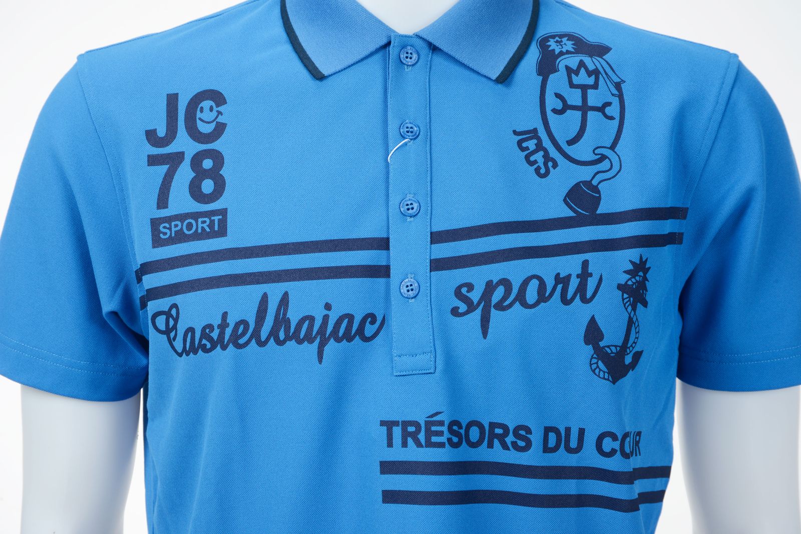 CASTELBAJAC - マリンプリント 半袖ポロシャツ | ブルー | メンズ