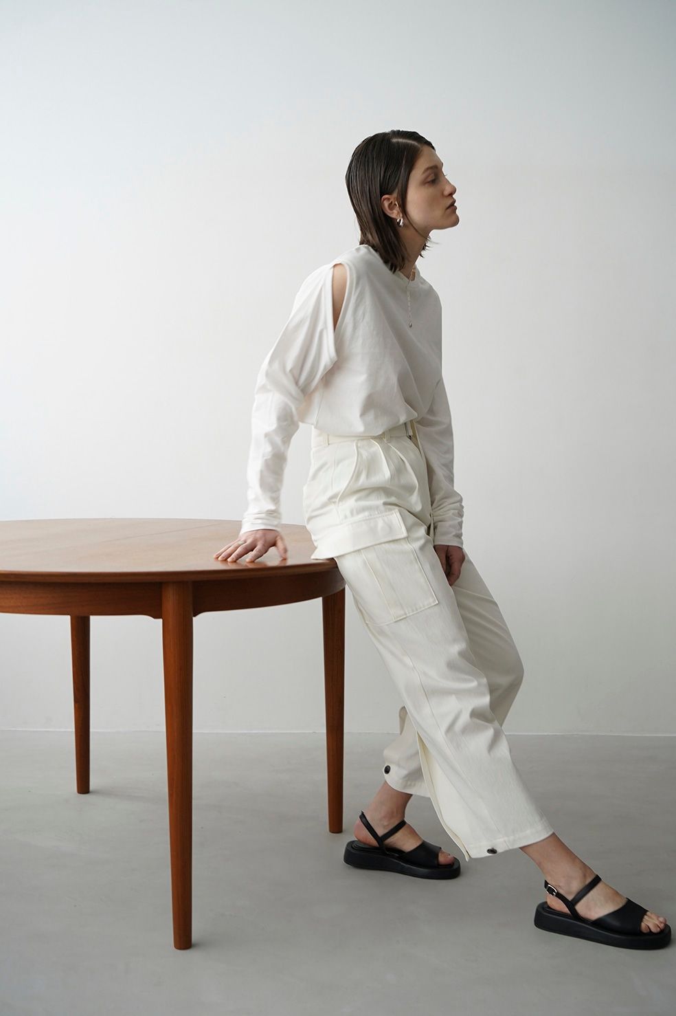 CLANE - ハイウエスト バック スリット カーゴパンツ - H/W BACK SLIT