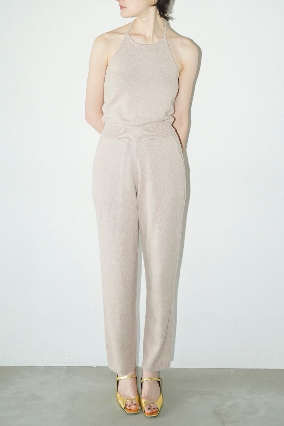 CLANE - ホルターネック ニットオールインワン - HALTER NECK KNIT ALL