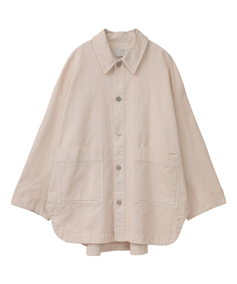 CLANE - デニムカバーオール - BACK SQUEEZE DENIM JACKET - WHITE