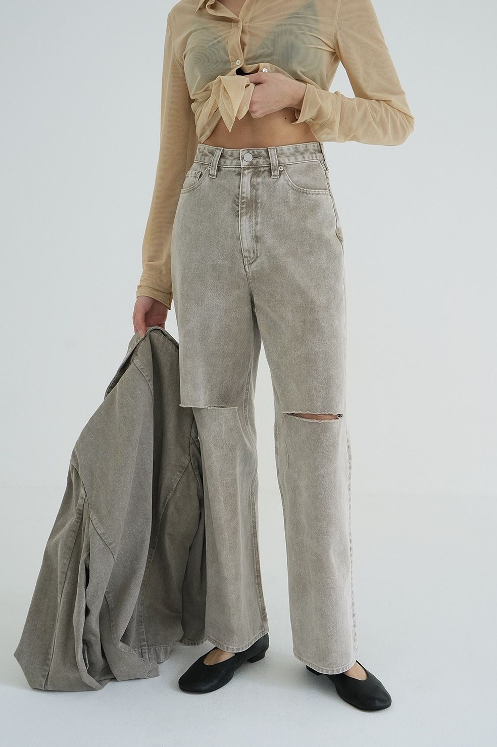 CLANE - SLASH CUT DENIM PANTS INDIGO - スラッシュカット デニム