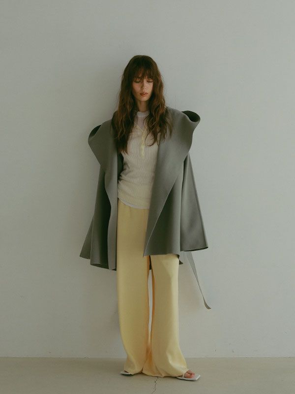 ETRE TOKYO - ダブルフェイスニットフーディーコート - KHAKI | ADDICT