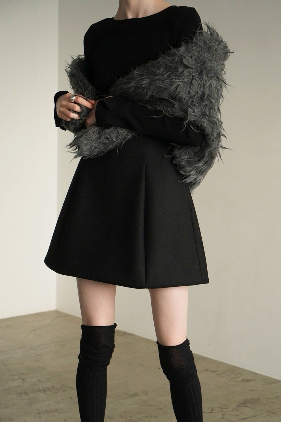 CLANE - ミニスカート - CONSTRUCTIVE MINISKIRT - BLACK | ADDICT WEB